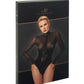 Noir Edge Wetlook and Mesh Body w Rings Black Size S/M/L/XL