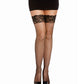 Dreamgirl Back Seam Fishnet Thigh High Stockings Black Size OS