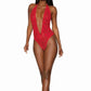 Dreamgirl Heart Back Deep V-Neck Teddy Red Size OS