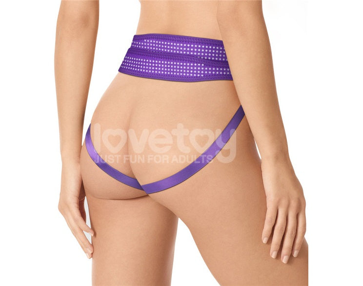 Lovetoy Easy Strap on Harness Polka Dot Purple