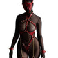 Ex Machina Genuine Leather Mask Red - Ex Machina role play BDSM Mask