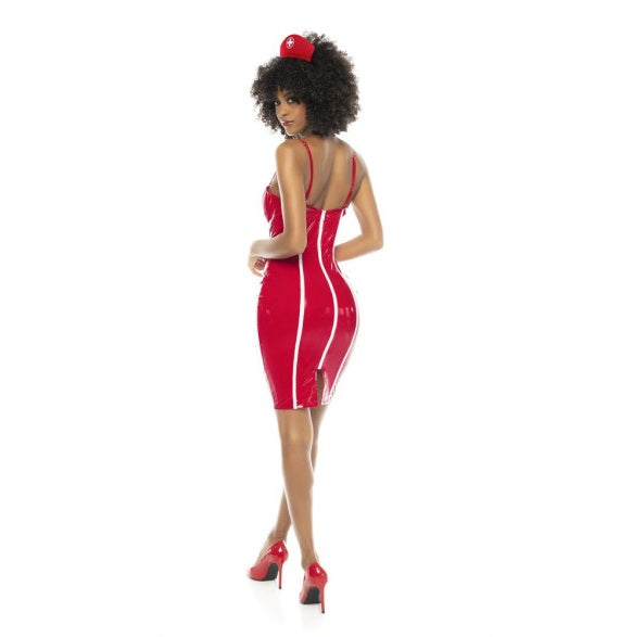 Mapale Nurse Costume Vinyl Red Size S/M/L/XL