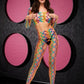 Lapdance Rainbow 2 Pc Crop Top w Pants Set Size OS