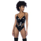 Mapale Wet Look Vinyl Bodysuit Black Size S/M or L/XL