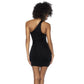 Mapale Asymmetrical Cut Out Dress w Ring Details Black Size S/M or L/XL