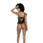 Mapale Black Bodysuit w/ Lace Ruffles S/M or L/XL