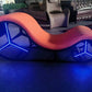 Daytona | Kama Sutra Mebon Chaise Love Lounge Orange with Metal Frame and LED