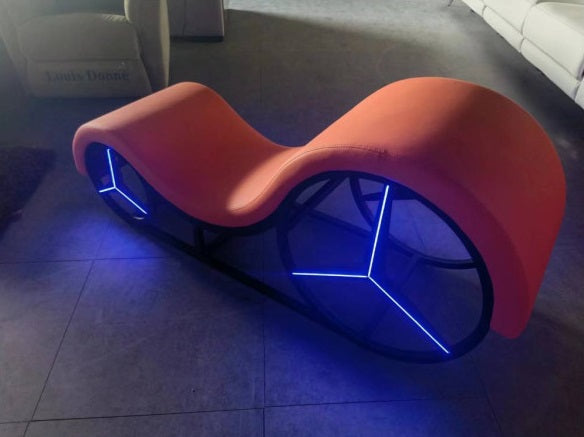 Daytona | Kama Sutra Mebon Chaise Love Lounge Orange with Metal Frame and LED