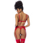 Mapale Red 3 Pc Set w/ Bralette, Garter Belt and Thong Size S/M or L/XL