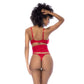 Mapale Red 3 Pc Set w/ Bra, Panties and Flexible Corset Size S/M or L/XL