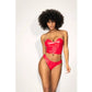 Mapale 2 Pc Red Vinyl Bustier and Thong Red Size S/M/L