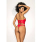 Mapale 2 Pc Red Vinyl Bustier and Thong Red Size S/M/L