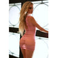 Killer Legs Fitted Lace Mini Dress and Thong Pink Size OS