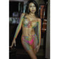 Killer Legs Vibrant Diamond Net 2 Pc Top and Skirt Set Rainbow Size OS