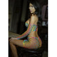 Killer Legs Vibrant Diamond Net 2 Pc Top and Skirt Set Rainbow Size OS