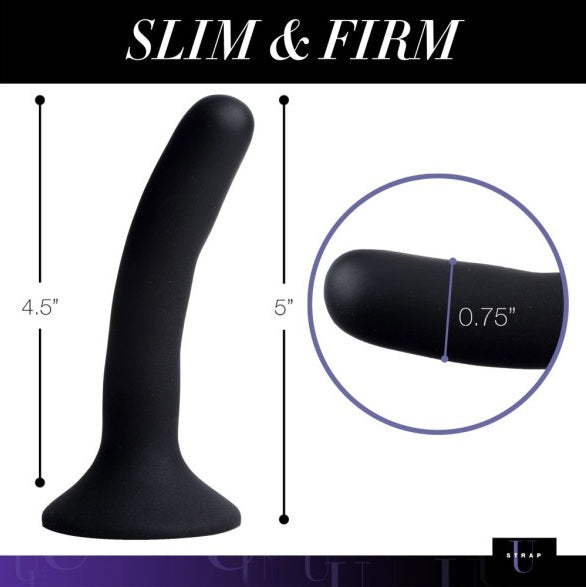 Strap U Black Silicone Strap-On Dildo Small