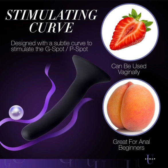 Strap U Black Silicone Strap-On Dildo Small