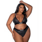 Playboy Lingerie Disco Fever 2 Pc Set Black Size XS/S/M/L