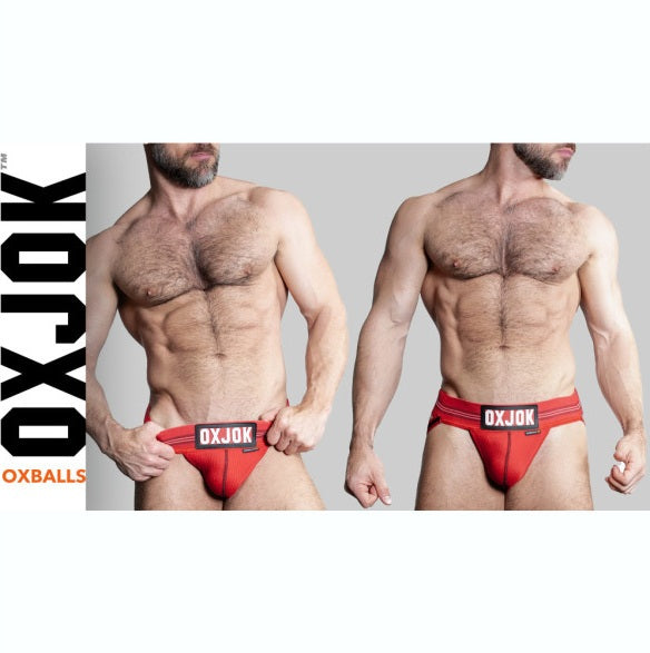 OxBalls Slingjock Upthrust Slider-Strap Jock Red Hot Size S/M/L/XL