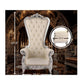 Domina Throne Chair Silver Frame Cream Cushion