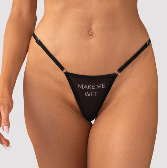 Obsessive Lingerie Make Me Wet Thong Size S/M