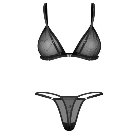 Obsessive Lingerie Wet Me 2 Pc Bra Panty Set Size S/M or L/XL