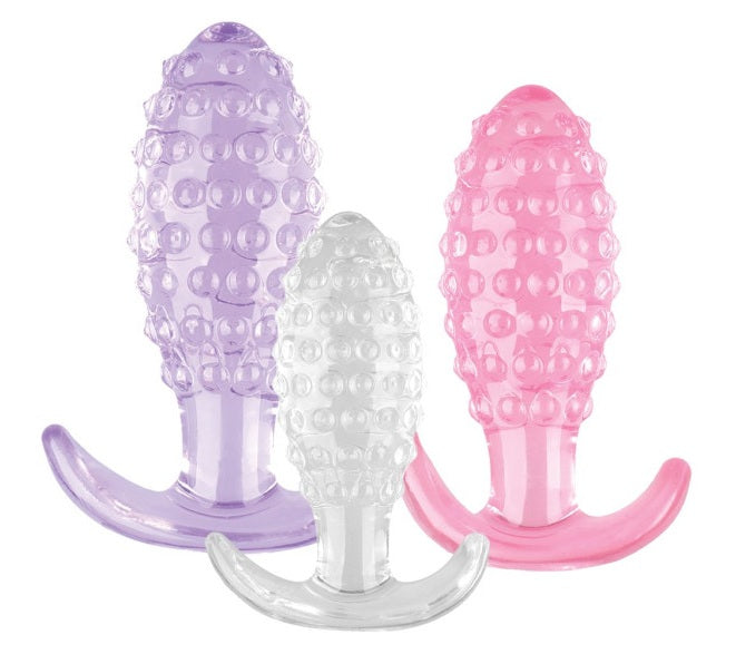 Hott Products | Crystal Ballers 3 Pc Silicone Anal Plug Set