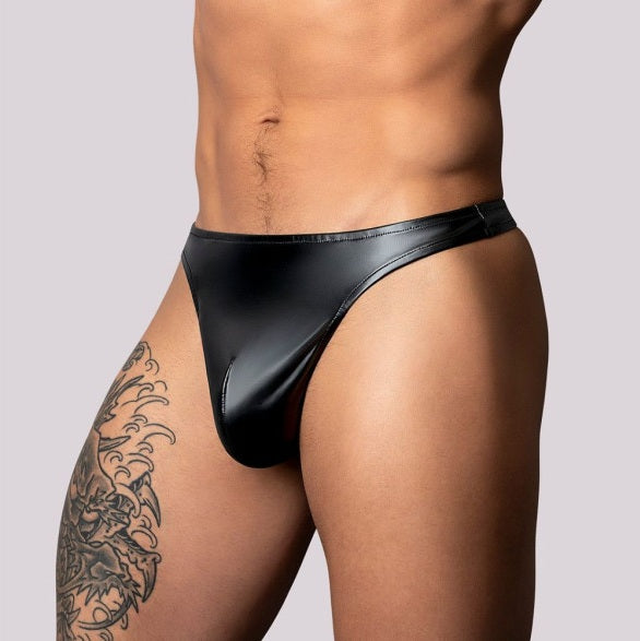 Male Power Liquid Onyx 2.0 Wet Look Thong Black Size S/M or L/XL