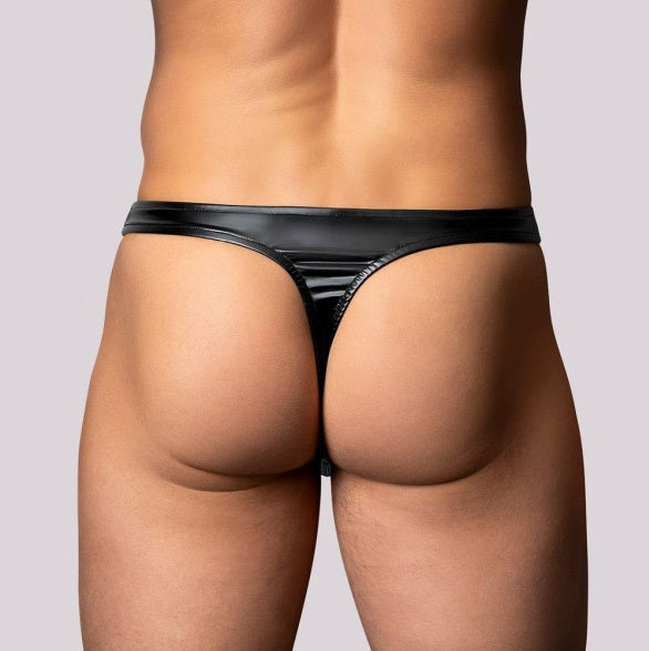 Male Power Liquid Onyx 2.0 Wet Look Thong Black Size S/M or L/XL