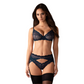 Obsessive Lingerie Nightly Blue Bra Panty Garter 3 Pc Size XS/S or M/L