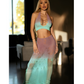 Killer Legs Tropical Tease Top Skirt 3 Pc Set Ombre Size OS