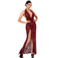 Noir Masquerade Lace Gown Dress Burgundy Size XS/S/M