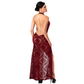 Noir Masquerade Lace Gown Dress Burgundy Size XS/S/M