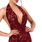 Noir Masquerade Lace Gown Dress Burgundy Size XS/S/M