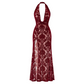 Noir Masquerade Lace Gown Dress Burgundy Size XS/S/M