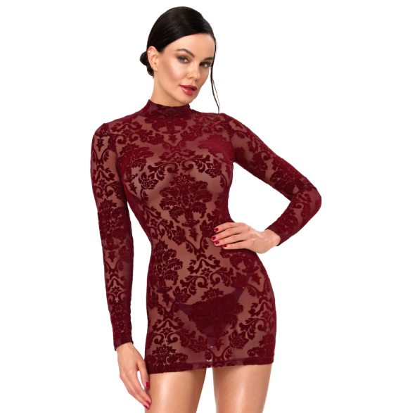 Noir Masquerade Open Back Mini Dress Burgundy Size XS/S/M