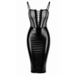 Noir Wet Look Sheer Lace Up Dress Black Size XS/S/M