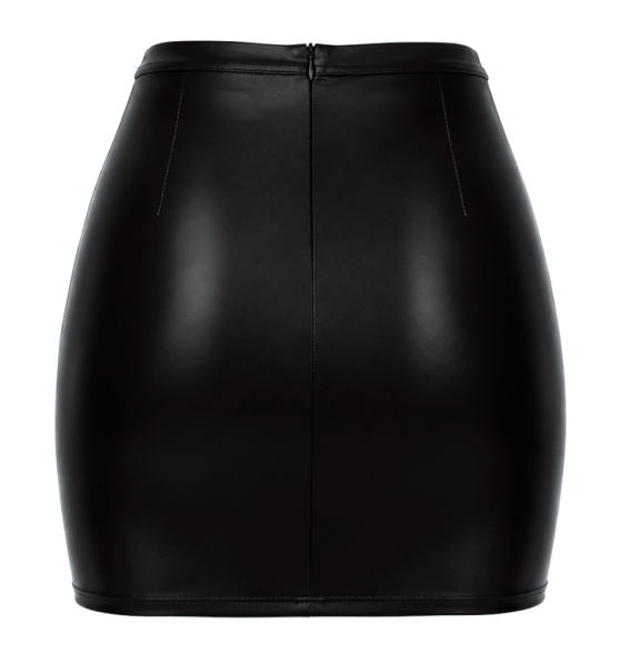 Noir Dark Affair Wet Look Mini Skirt Black Size XS/S/M