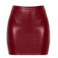 Noir Bordeaux Affair Wet Look Mini Skirt Burgundy Size XS/S/M