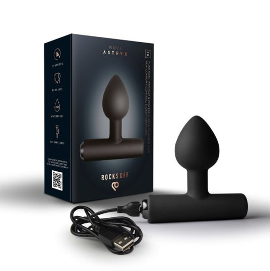 Rocks Off Nova Astryx Butt Plug Vibrator Black