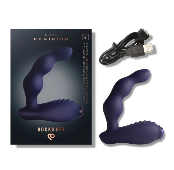 Rocks Off Nova Dominion Beaded P Spot Vibrator Blue