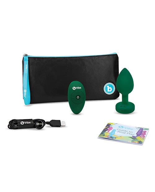 COTR | B-Vibe Vibrating Jewel Plug M/L Green with Emerald Jewel and Remote