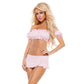 Starline Lingerie Pleated Solid Mini Skirt Pink Size S/M or M/L