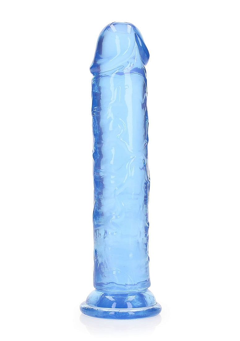 Shots Toys | REALROCK Crystal Clear 8" Straight Dildo No Balls - Blue