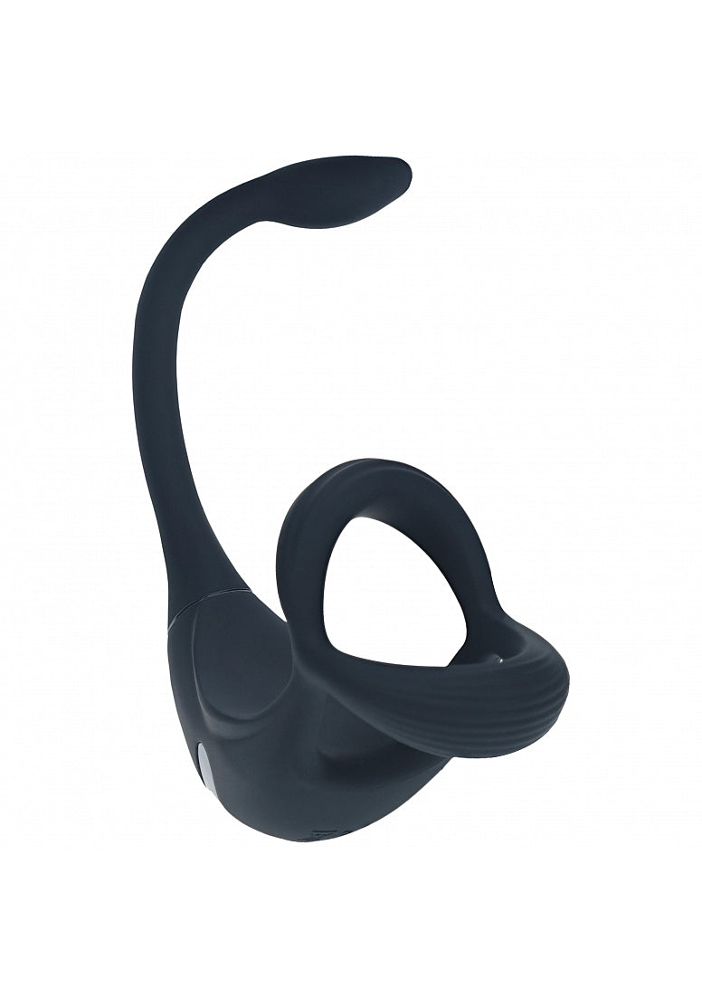 Shots Toys | LEVELZ - Remote Control Vibrating Silicone Tri O Cock Ring with Prostate Stimulator - Black