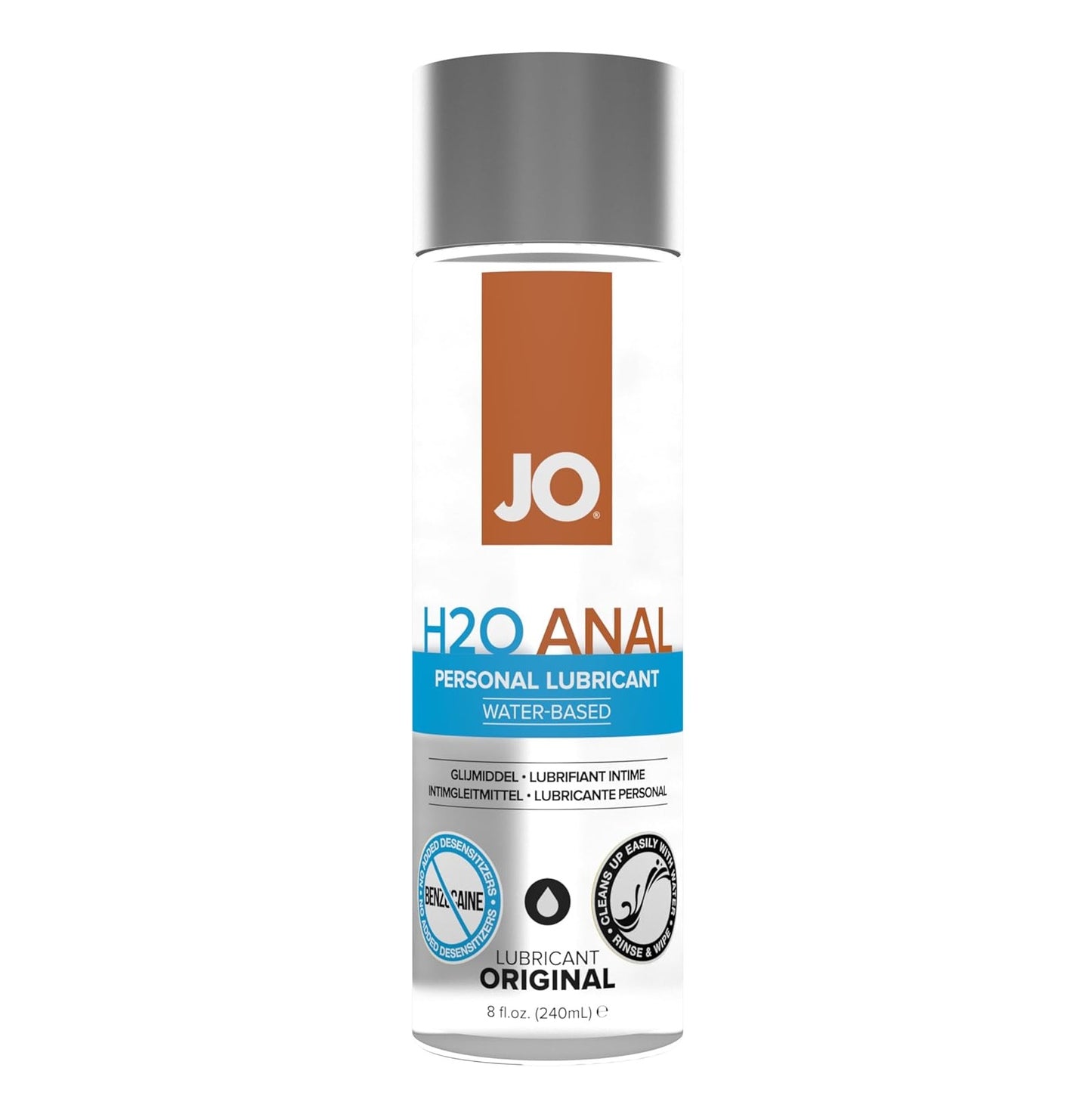 JO H2O Anal Water Based Lubricant 8oz/240ml