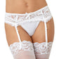 Dreamgirl Stretch Lace Garter Belt White Size OS
