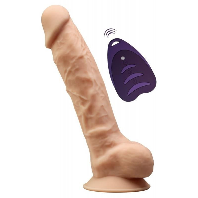 Adrien Lastic Silexd 8" Model 1 Remote Control LRS Vibrating Dildo Flesh