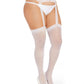 Dreamgirl Plus Size Sheer Suspender Pantyhose White Size OSX