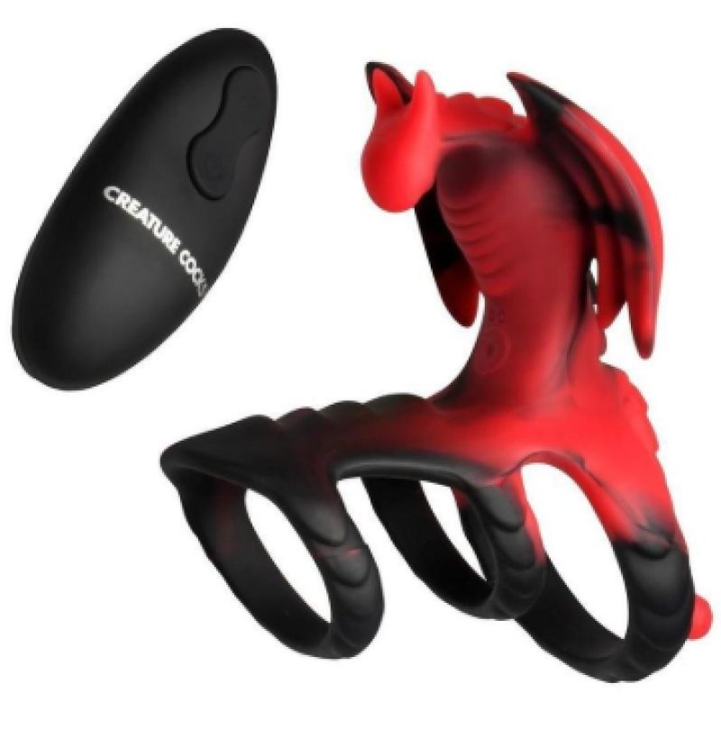 Creature Cocks Dragon Flight Vibrating Silicone Cock Ring with Remote
